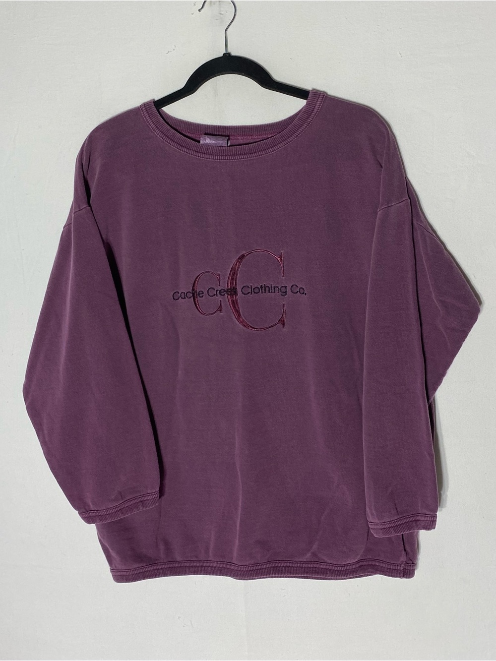 Vintage 90s Cache Creek Clothing Co. Purple Oversized Crewneck Sweatshirt S